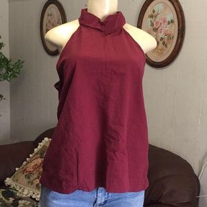 Burgundy collar top